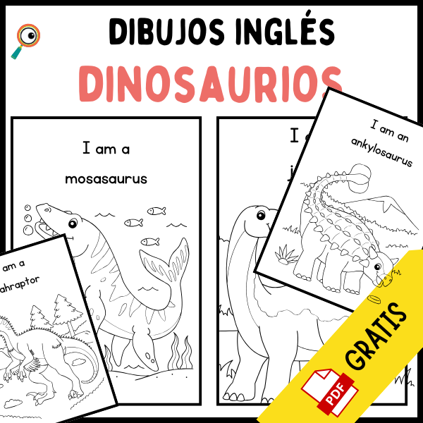 cuaderno de dibujos de dinosaurios en ingles