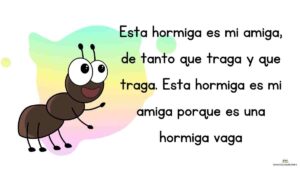 trabalenguas esta hormiga es mi amiga