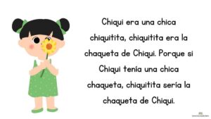 trabalenguas chiqui era unc chica