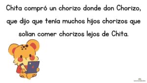 trabalenguas chita compro chorizo