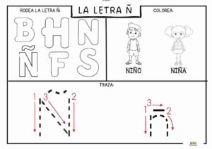 FICHAS DE TRAZO de la letra Ñ