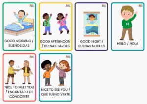 saludos en ingles vocabulario para niños