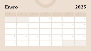 calendario 2025 en español