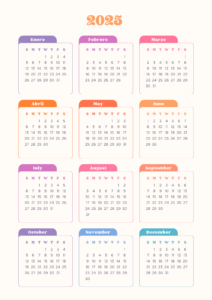 calendario 2025 en español