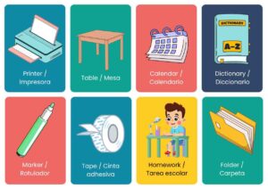 vocabulario ingles espanol school supplies 4