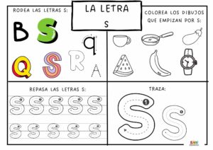 fichas de trazo de la letra S