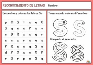 fichas de trazo de la letra S