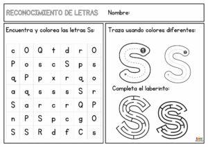 fichas de trazo de la letra S
