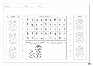 fichas de trazo de la letra S