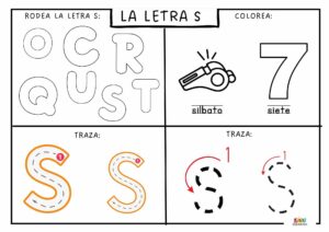 fichas de trazo de la letra S