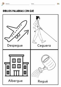 DIBUJOS palabrsa con gue gui fichas ninos 4