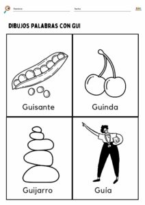 DIBUJOS palabrsa con gue gui fichas ninos 6