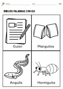 DIBUJOS palabrsa con gue gui fichas ninos 7