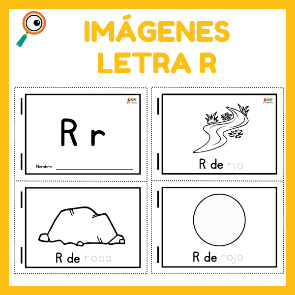 fichas de dibujos con la letra r