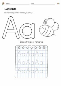 Ejercicios para reconocer las vocales