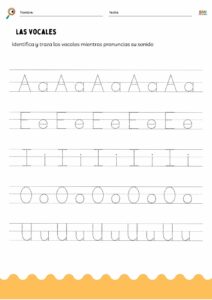 Ejercicios para reconocer las vocales