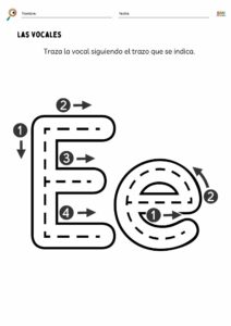Ejercicios para reconocer las vocales