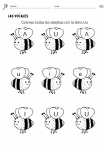 Ejercicios para reconocer las vocales