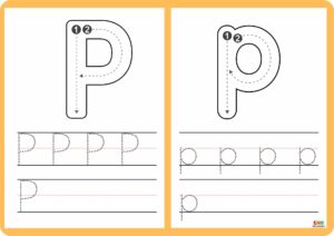 fichas descargables en pdf del trazo de la letra p