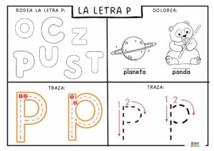 fichas descargables en pdf del trazo de la letra p