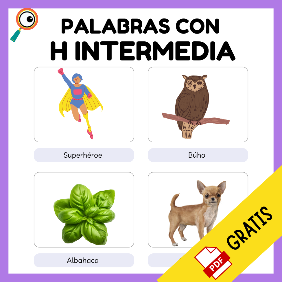 Fichas con palabras con h intercalada