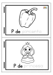 fichas de dibujos con la letra P