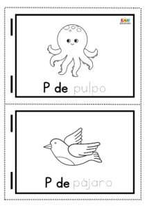 fichas de dibujos con la letra P