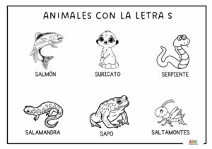 dibujos de animales con la letra S