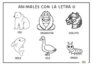 fichas descargables con dibujos de la letra O