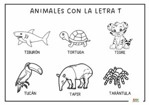 Dibujos con la letra T para descargar