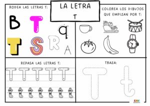 fichas de trazo de la letra T