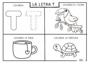 fichas de trazo de la letra T