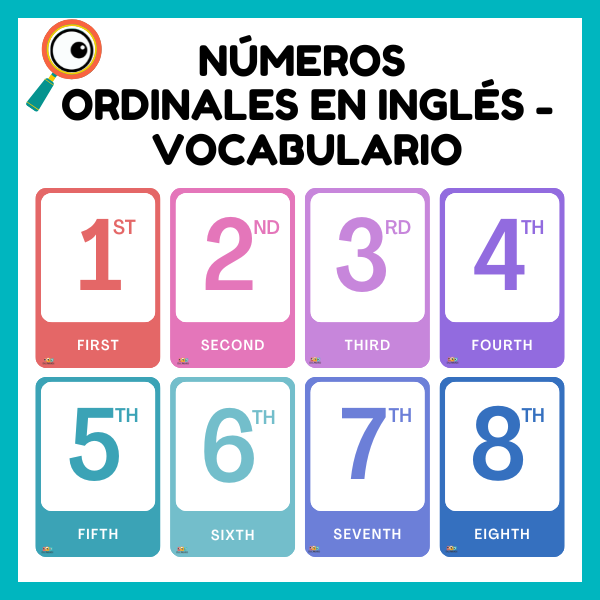 números ordinales para fichas descargablees