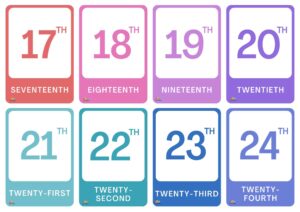 números ordinales para fichas descargablees