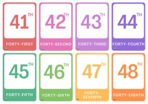 números ordinales para fichas descargablees