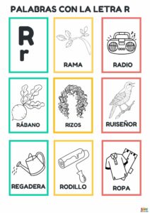 fichas de palabras con la letra R