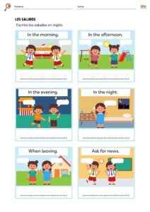 fichas de saludos en inglés