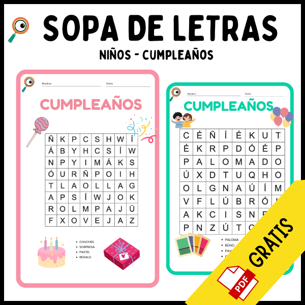 sopa de leras para ninos cumpleanos