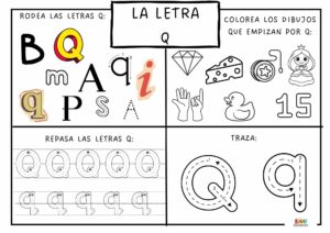 fichas de trazo de letras q