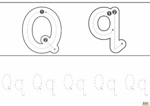 fichas de trazo de letras q