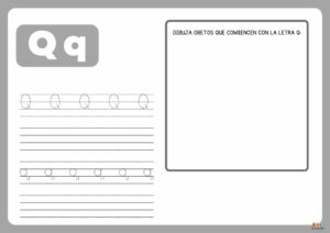 fichas de trazo de letras q