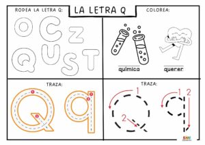 fichas de trazo de letras q