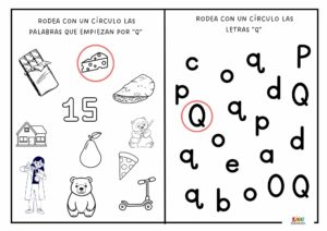 fichas de trazo de letras q