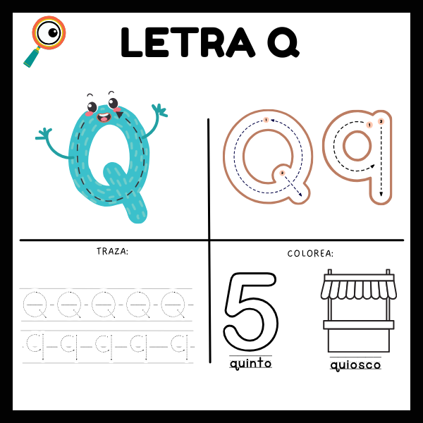 fichas de trazo de letras q