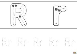 fichas de trazos con la letra R 