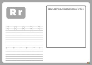 fichas de trazos con la letra R 