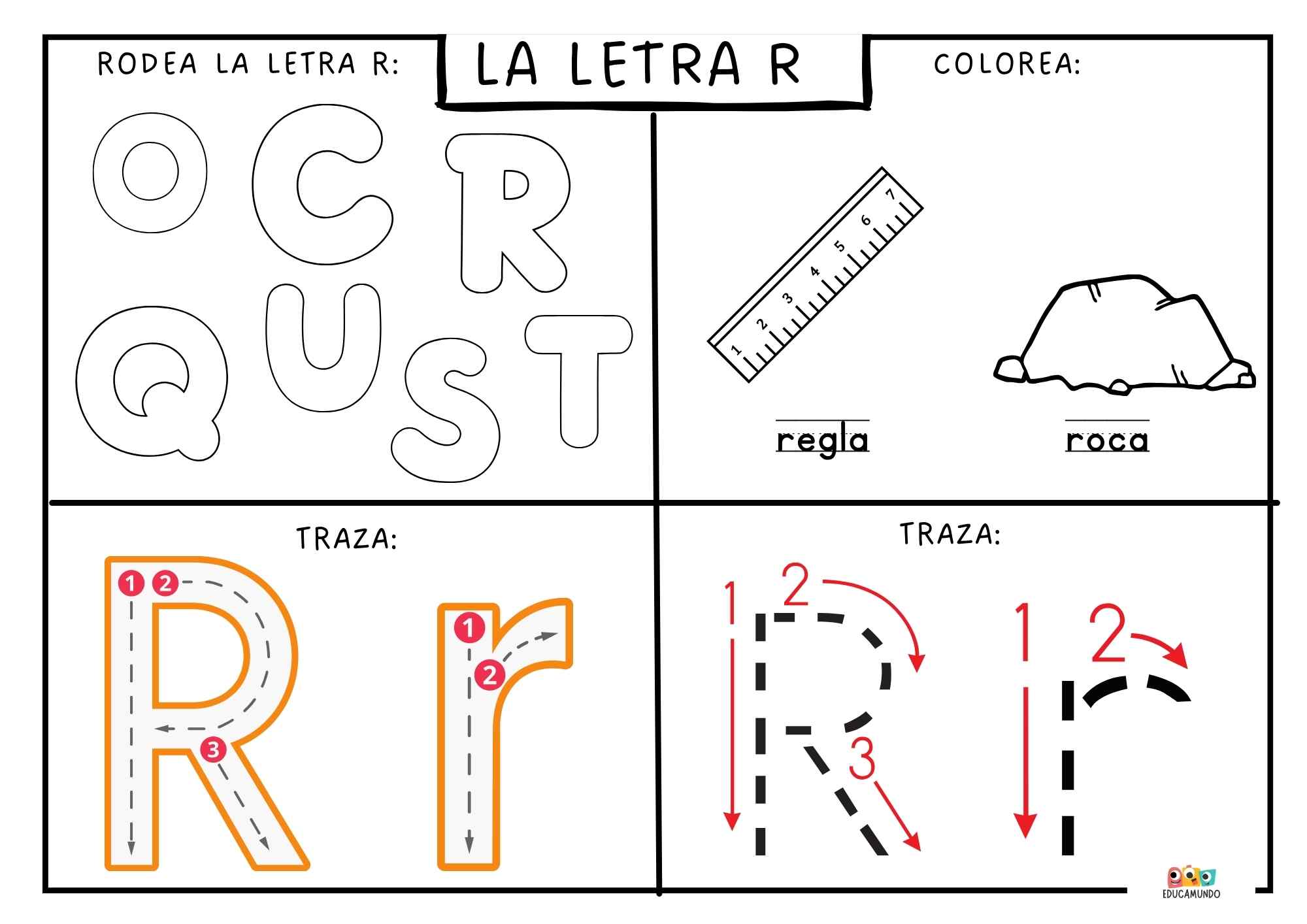 Trazo Letra R Trazo de la Letra R - EducaMundo