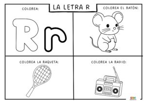 fichas de trazos con la letra R 