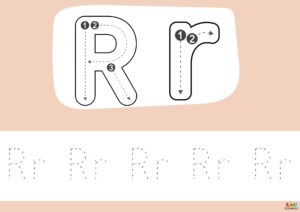 fichas de trazos con la letra R 