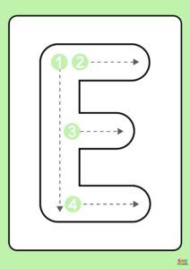 fichas de vocales para imprimir letra e